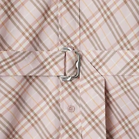 Check Cotton Shirt Dress in Floss pink - Women, Nylon | Burberry® Official