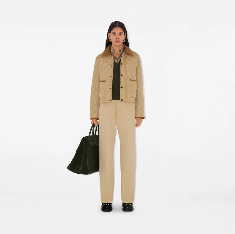 Cotton Tailored Trousers in Cracker - Women | Burberry® Official