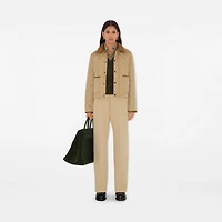 Cotton Tailored Trousers in Cracker - Women | Burberry® Official