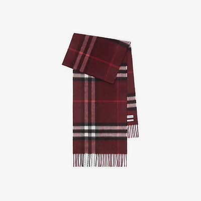 Check Cashmere Scarf in Oxblood | Burberry® Official