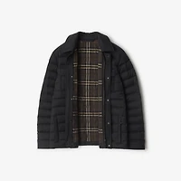 Wool Flannel Padded Overshirt in Charcoal grey - Men | Burberry® Official