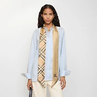 Skinny Watercolour Check Silk Scarf in Sand beige | Burberry® Official