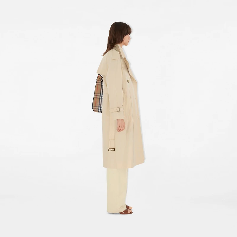 Long Highgrove Castleford Trench Coat in Nutmeg - Women, Cotton | Burberry® Official