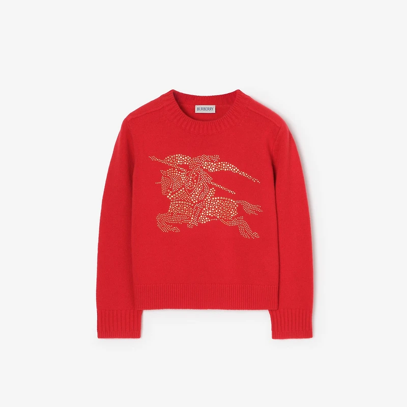 Rhinestone EKD Wool Sweater in Crayon red | Burberry® Official