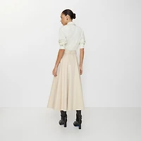 Gabardine Trench Midi Skirt in Clam beige - Women, Cotton | Burberry® Official
