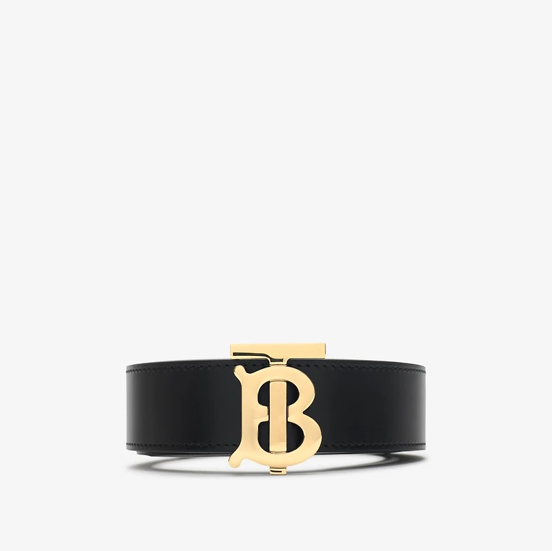 Leather Reversible TB Belt in Black/tan/gold - Women | Burberry® Official