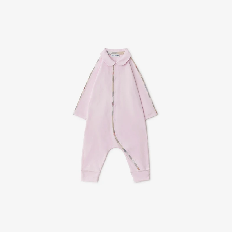 Stretch Cotton Three-piece Baby Gift Set in Lotus pink - Children | Burberry® Official
