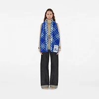 Check Wool Scarf in Knight blue | Burberry® Official