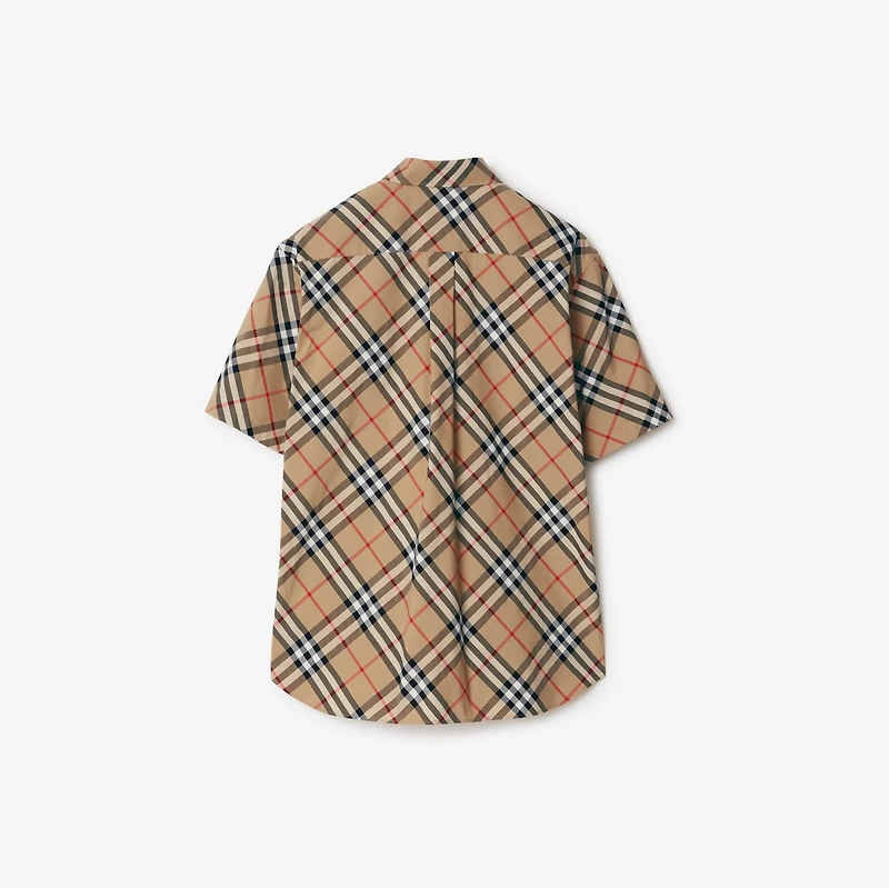 Regular Fit Check Cotton Shirt in Sand - Men | Burberry® Official