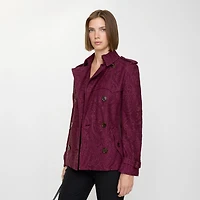 Short Paisley Lace Foxfield Trench Coat in Allium purple - Women | Burberry® Official