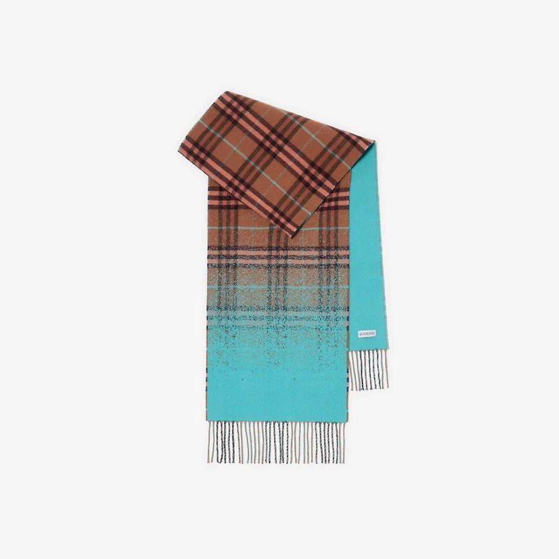 Gradient Check Cashmere Scarf in Ginger brown | Burberry® Official