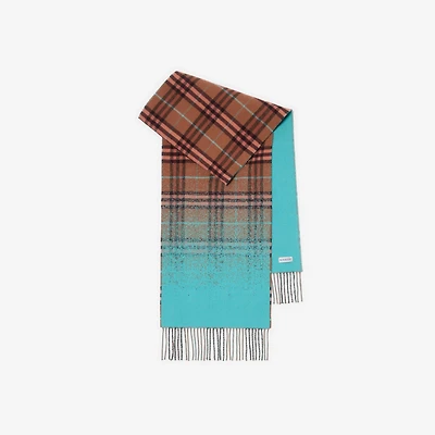 Gradient Check Cashmere Scarf in Ginger brown | Burberry® Official