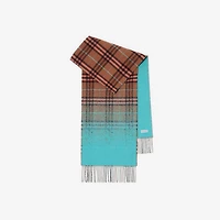 Gradient Check Cashmere Scarf in Ginger brown | Burberry® Official