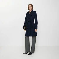 Mid-length Kensington Heritage Trench Coat in Coal blue - Women, Cotton Gabardine | Burberry® Official