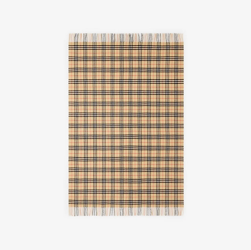 Check Cashmere Blanket in Sand beige | Burberry® Official