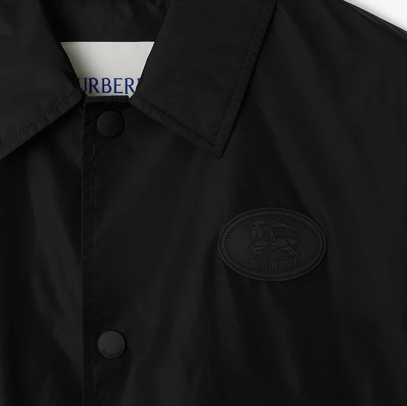 Knight Stamp Nylon Coach Jacket in Black - Men | Burberry® Official