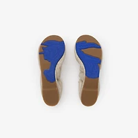 Check Leather Fawn Ballerinas​ in Nutmeg beige - Women | Burberry® Official