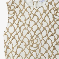 Knot Silk Dress in Thatch - Women | Burberry® Official