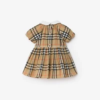 Check Cotton Dress with Bloomers in Sand beige - Children | Burberry® Official