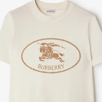 Knight Stamp Cotton T-shirt in Chalk - Women | Burberry® Official