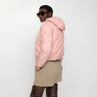 Check-stitch Nylon Delley Puffer Jacket in Begonia pink - Women | Burberry® Official