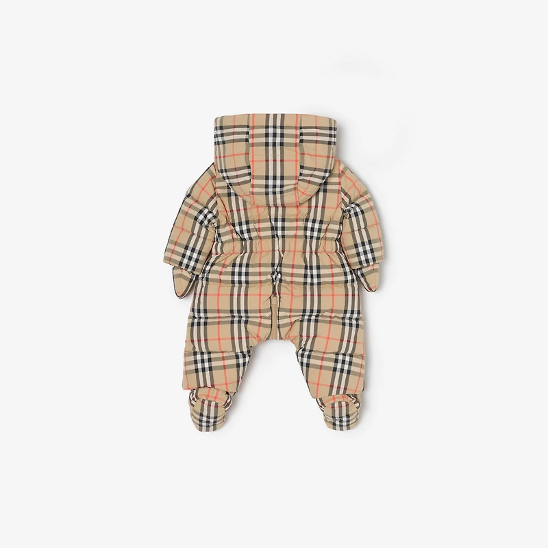 Check Puffer Suit in Sand beige - Children | Burberry® Official