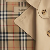 Long Chelsea Heritage Trench Coat in Honey - Women, Cotton Gabardine | Burberry® Official