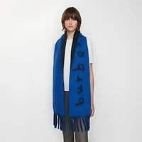 Reversible Logo Alpaca Wool Blend Scarf in Firth blue | Burberry® Official