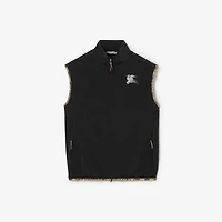 Check Trim Nylon Gilet in Black - Men | Burberry® Official