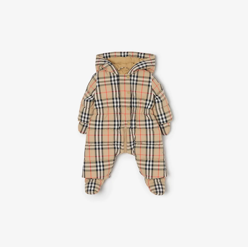 Check Puffer Suit in Sand beige - Children | Burberry® Official