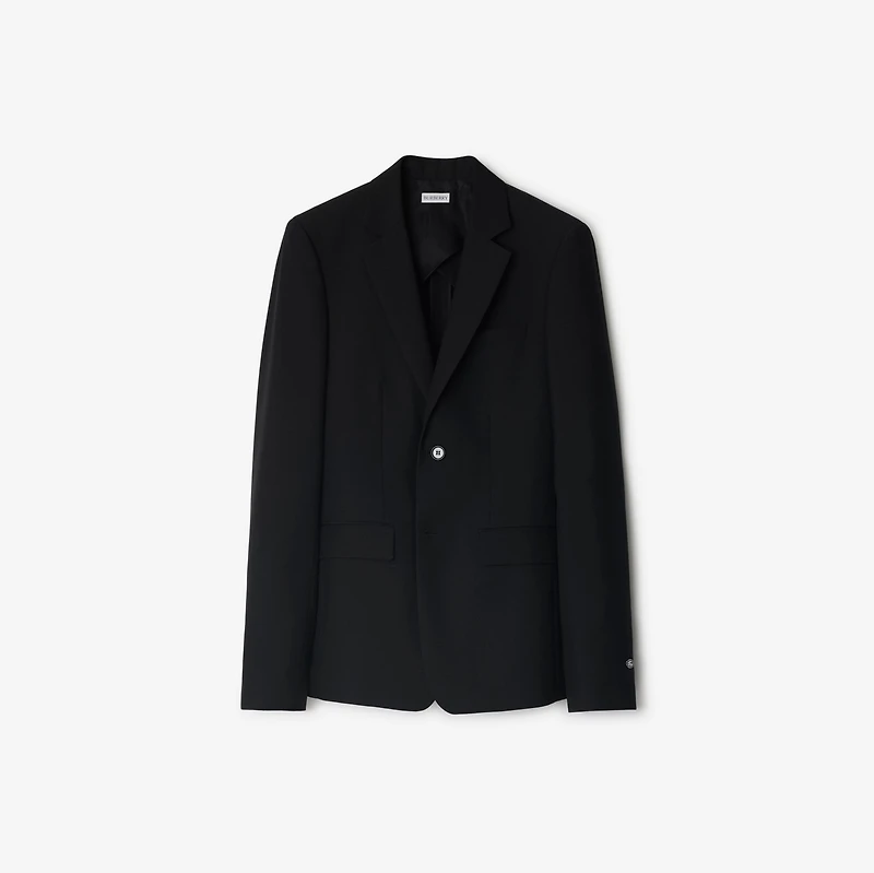 Wool Mohair Tailored Jacket in Black - Men | Burberry® Official