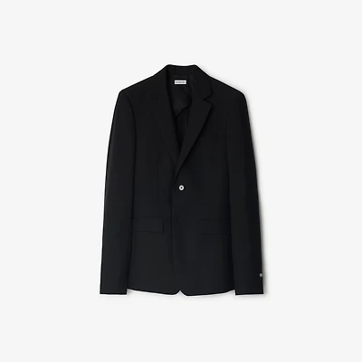 Wool Mohair Tailored Jacket in Black - Men | Burberry® Official