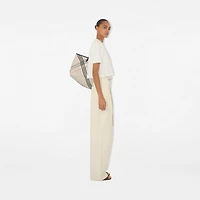 Cropped Cotton T-shirt in Chalk - Women | Burberry® Official