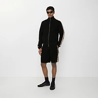 Check Trim Cotton Shorts in Black - Men | Burberry® Official