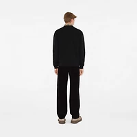Check Label Cotton Sweatshirt in Black - Men | Burberry® Official