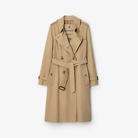 Long Kensington Heritage Trench Coat in Honey - Women, Cotton Gabardine | Burberry® Official