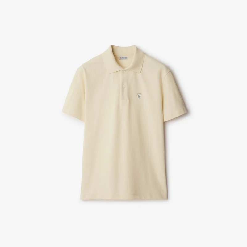 Cotton Polo Shirt in Tundra - Men | Burberry® Official