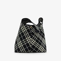 Check Shoulder Bag in Black/calico