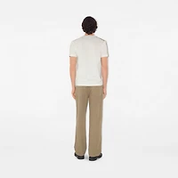 Check Trim Cotton T-shirt in Chalk white - Men | Burberry® Official