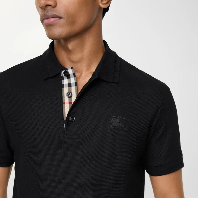 Cotton Polo Shirt in Black - Men | Burberry® Official