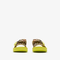 Check Sandals in Sand beige/green