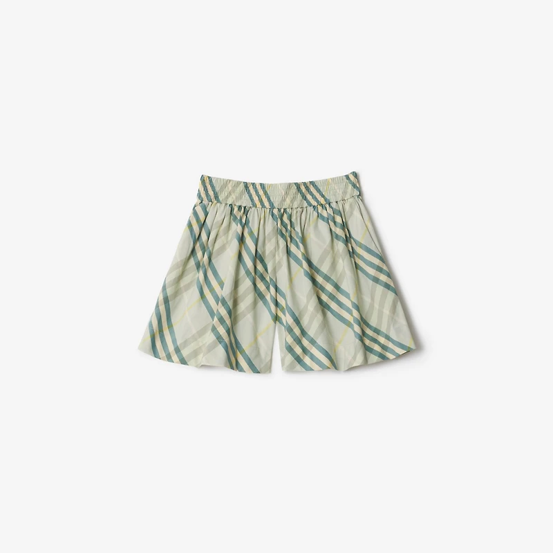 Check Cotton Shorts in Breeze | Burberry® Official