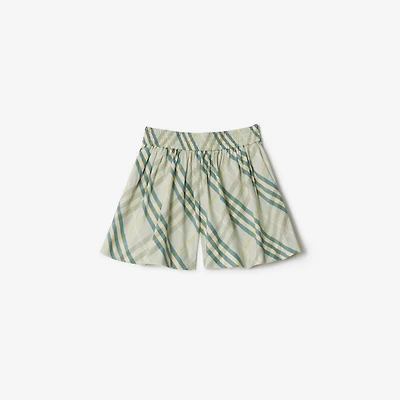 Check Cotton Shorts in Breeze | Burberry® Official
