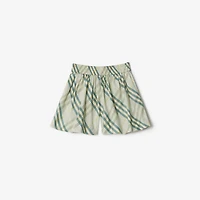 Check Cotton Shorts in Breeze | Burberry® Official