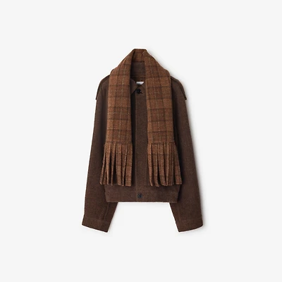Detachable Scarf Wool Blend Jacket in Ginger/ginger - Men | Burberry® Official