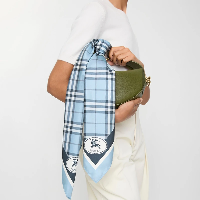 Check Silk Scarf in Bank | Burberry® Official