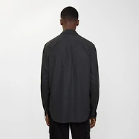 Relaxed Fit Check Cotton Shirt in Storm grey - Men | Burberry® Official