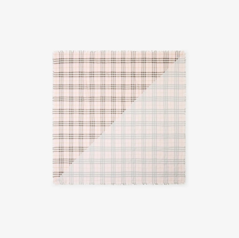 Check Wool Silk Scarf in Bow pink | Burberry® Official