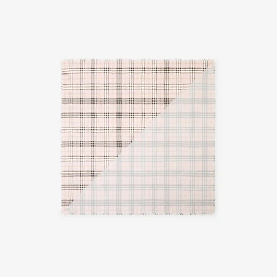 Check Wool Silk Scarf in Bow pink | Burberry® Official