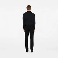 Long-sleeve Cotton Polo Shirt in Coal blue - Men | Burberry® Official